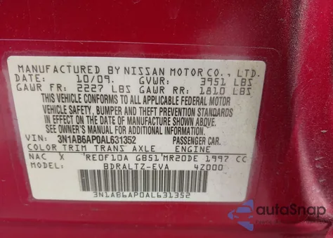 2010 Nissan Sentra 2.0S from USA, damaged, VIN 3N1AB6AP0AL631352